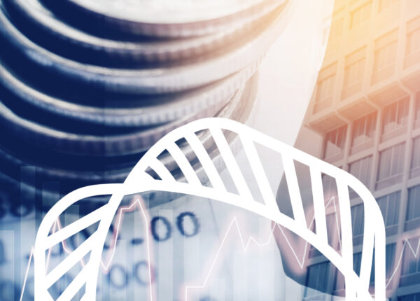 Businessman Holding money US dollar bills on digital stock market financial exchange and Trading graph Double exposure city on the background